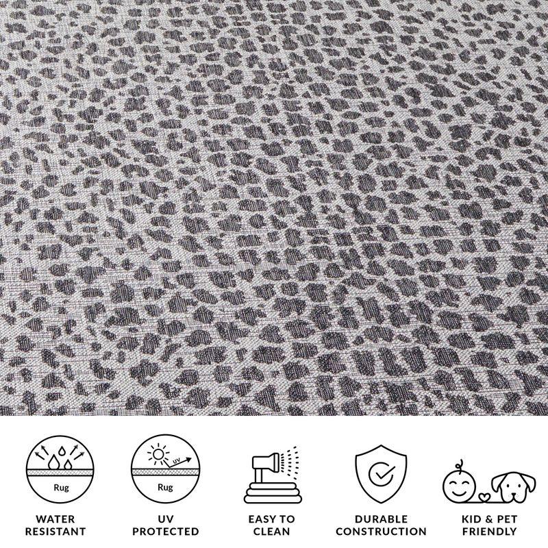 Courtyard CY8505 UV & Stain Resistant Non-Shedding Power Loomed Indoor/Outdoor Area Rug - Grey/Black - 9'x12' - Safavieh