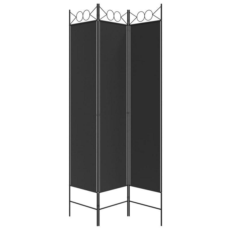 vidaXL 3-Panel Room Divider - Black 47.2"x78.7" Fabric - Versatile Decorative Screen for Indoor Privacy, Sunlight Blocker, Easy to Install and Store