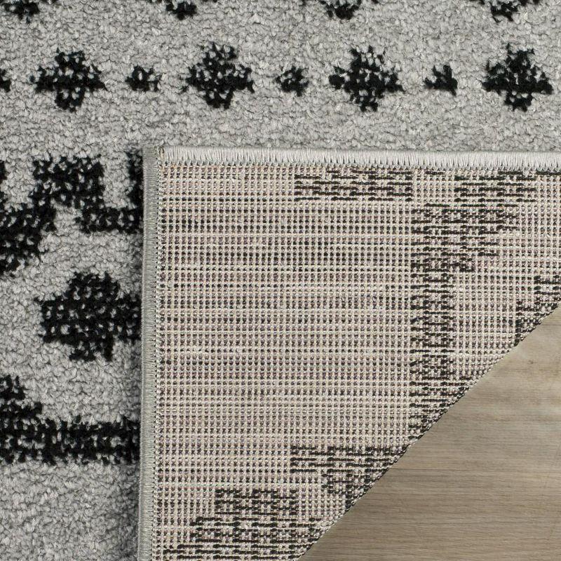 Adirondack ADR107 Machine Made Indoor Area Rug - Silver/Black - 4'x4' - Safavieh