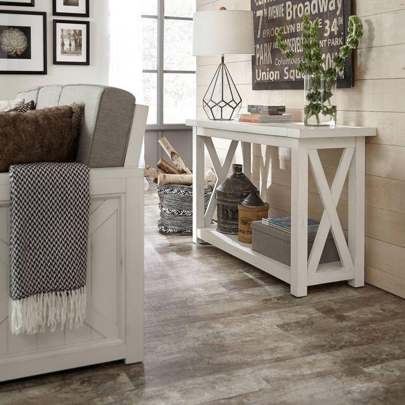 Seaside Lodge Off-White Wood Console Table with Storage