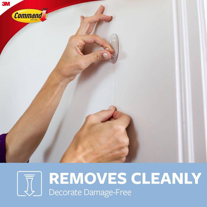 Command Large Sized Decorative Hooks with Strips Value Clear: Adhesive Hooks for Wreaths & Stockings, Heavy Duty, 4 lb Capacity