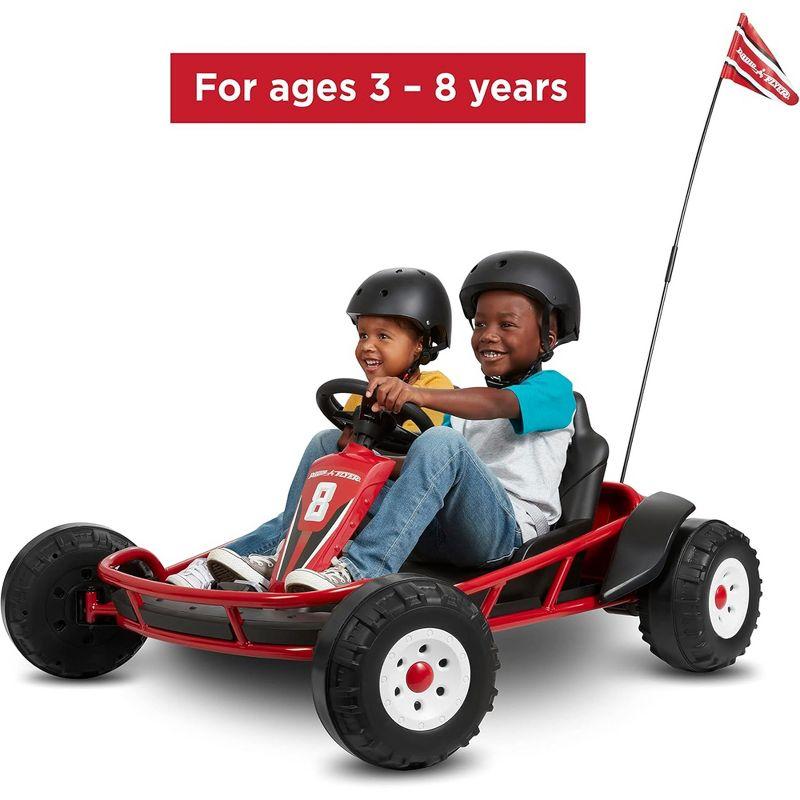 Radio Flyer Ultimate 24 Volt Electric Go-Kart with 2 Seats, Adjustable Seat, Rubber Wheels, and Speeds up to 8 MPH, for Kids Ages 3-8, Red