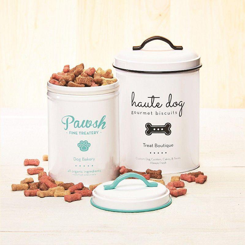 Amici Pet Pawsh Treatery Metal Storage Canister, 44 oz. , White Mint