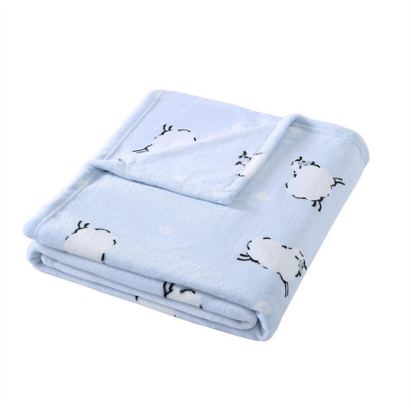 Cozy Fleece Toddler Unisex Reversible Throw Blanket in Blue