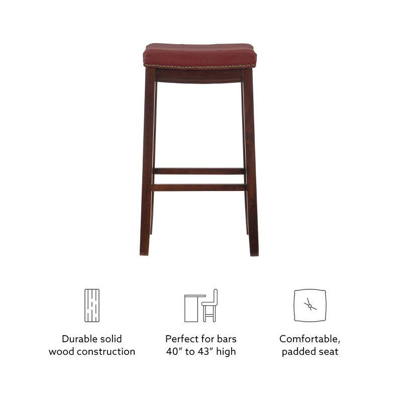 Padded Saddle Seat Barstool Hardwood - Linon