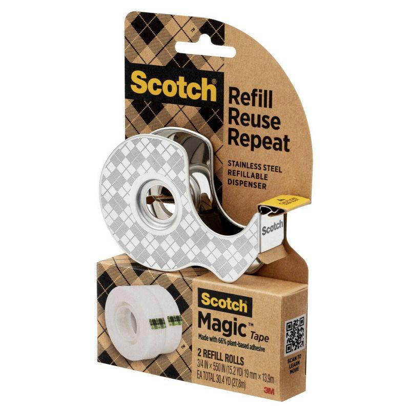 Scotch Magic Stainless Steel Refillable Tape Dispenser