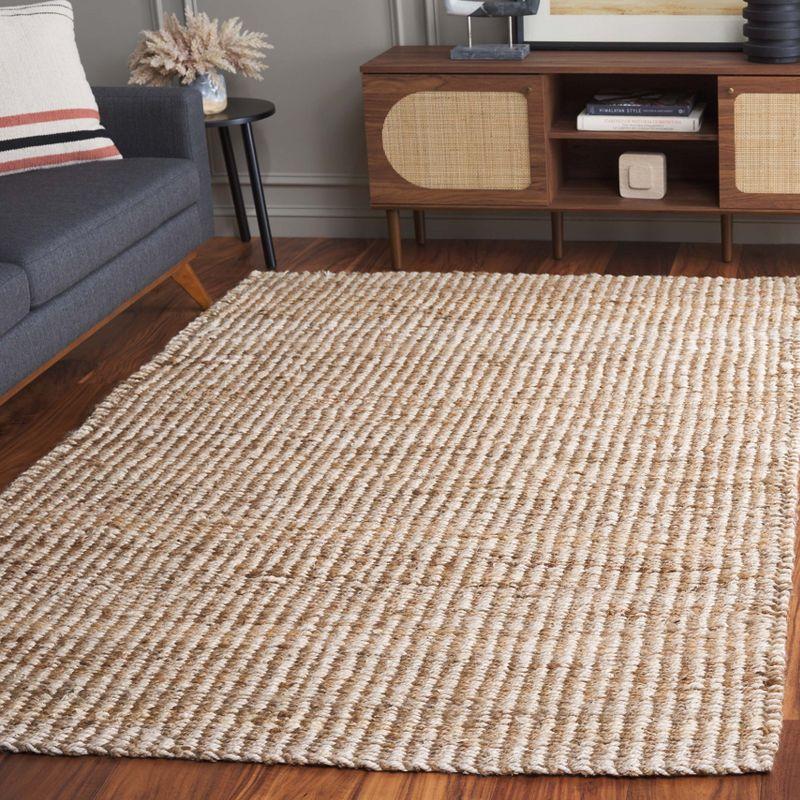 Hand-Knotted Coastal Ivory & Natural Jute Area Rug - 3' x 5'