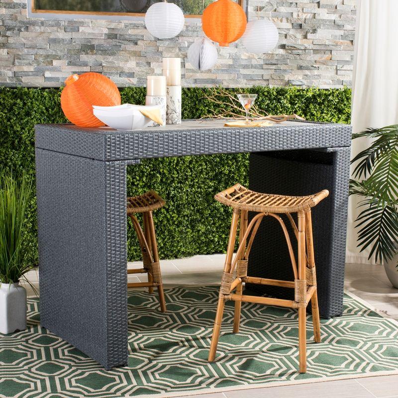 Leda Rattan Bar Stool - WIK6511 - Brown - Safavieh