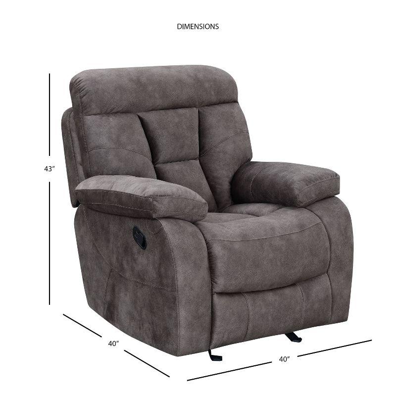 Bogata Upholstered Glider Chair Mushroom - Steve Silver Co.: Polyester Recliner, No Tools Assembly