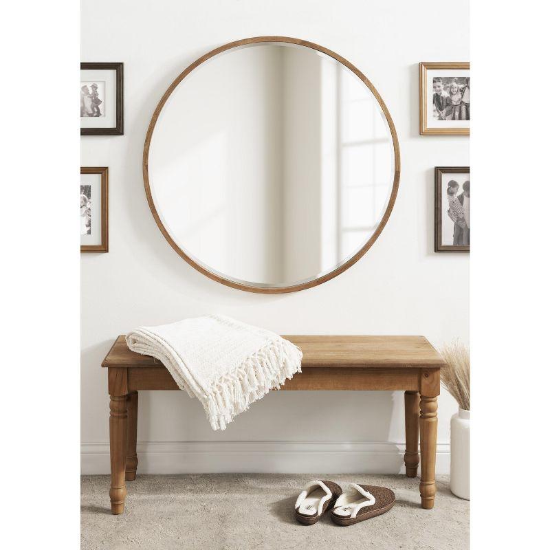 Kate and Laurel McLean Round Wood Framed Wall Mirror