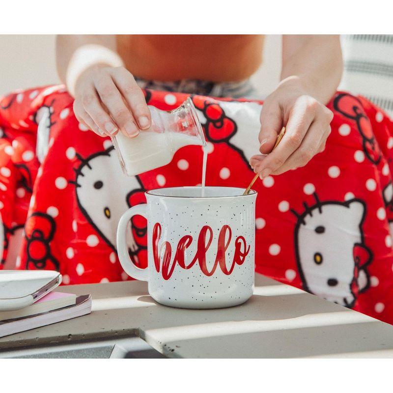 Silver Buffalo Sanrio Hello Kitty Speckled Ceramic Camper Mug | Holds 20 Ounces