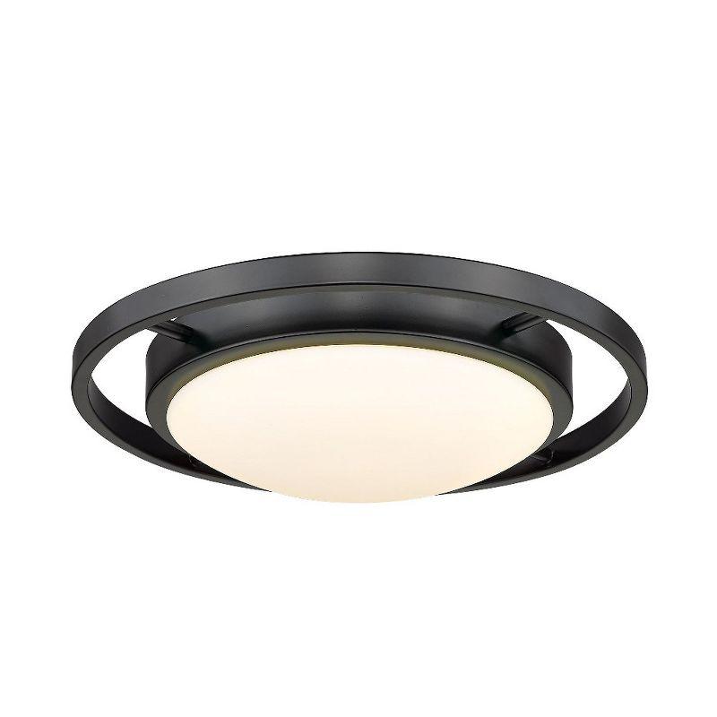 Matte Black 14" LED Flush Mount with Opal Glass