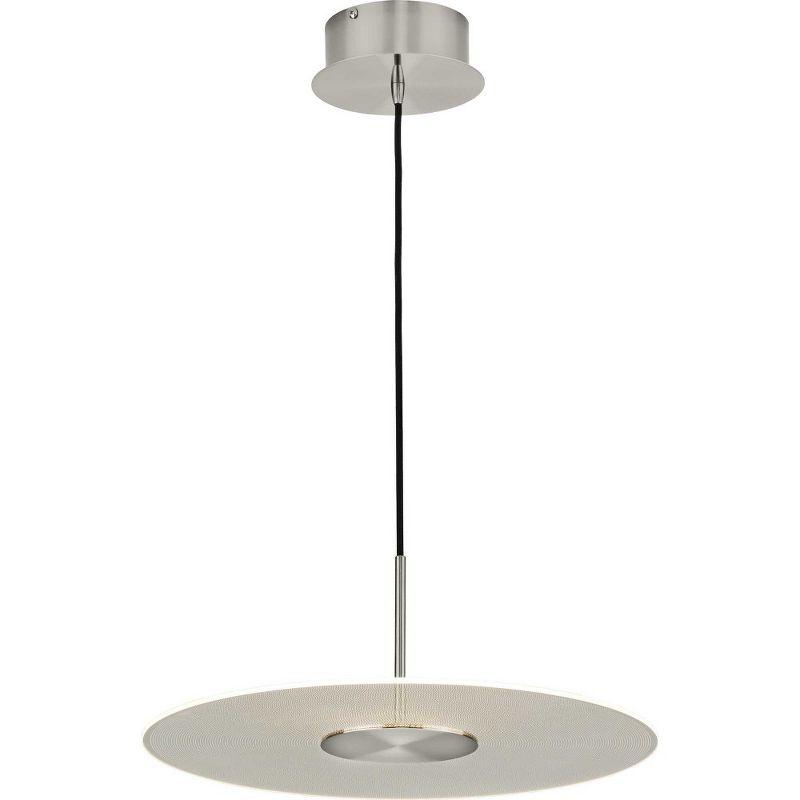 Progress Lighting Spoke Collection 1-Light LED Brushed Nickel Modern Hanging Pendant Light with Integrated Shade