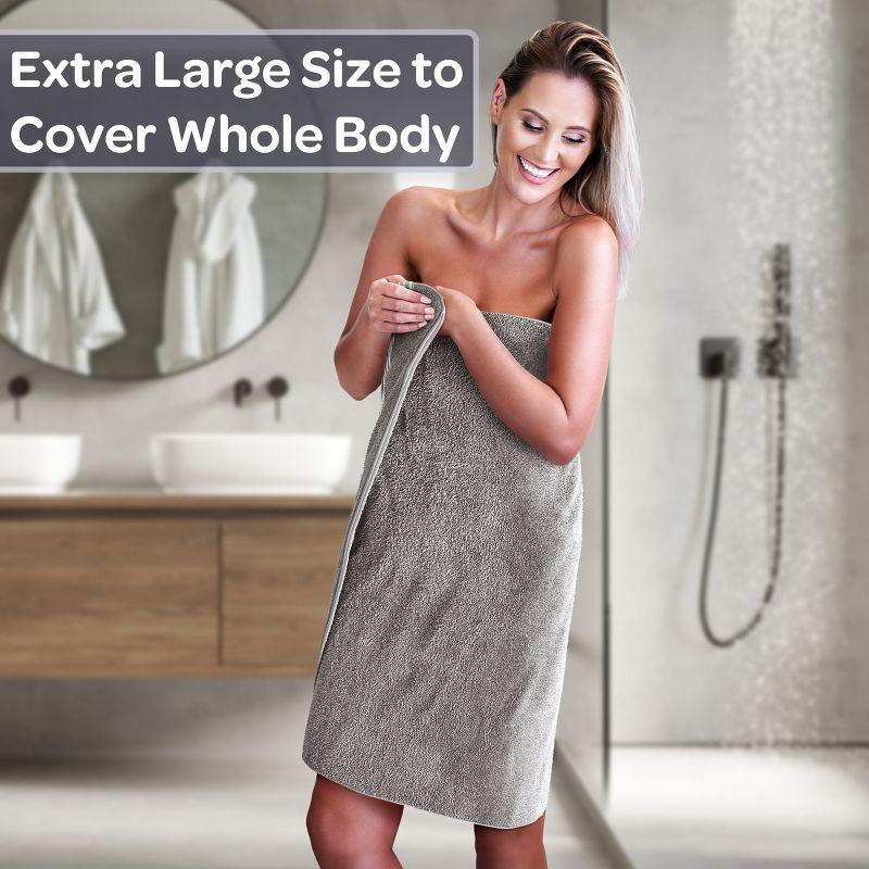 Lavish Home 35x70 Luxury Cotton Bath Towels, Gray