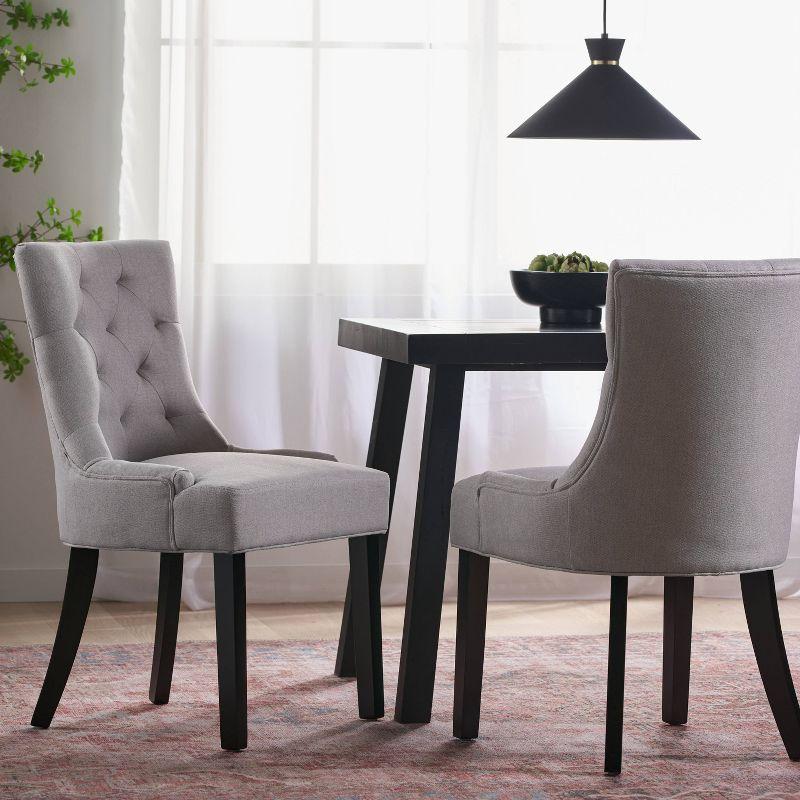 Christopher Knight Home Maggie Contemporary Tufted Armless Dining Chairs (Set of 2), Light Gray/Fabric