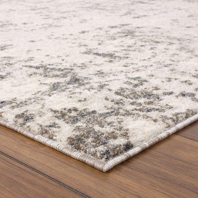 Coastal Abstract Gray Synthetic 5' x 7' Easy-Care Area Rug