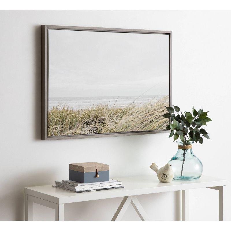 23" x 33" Sylvie East Beach Framed Canvas by Amy Peterson Art Studio Gray - Kate & Laurel All Things Decor: Coastal Wall Decor