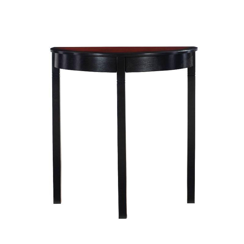 Camden Traditional Wood Demi Lune Console Table Black Cherry - Linon: Sturdy Entryway Furniture, Half Moon Shape, MDF Composite