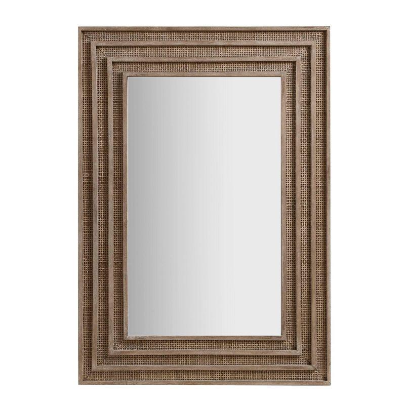 Naomi 37" Bronze and Wood Rectangular Mirror