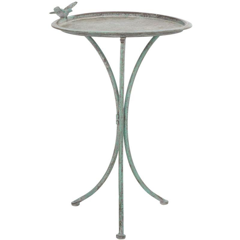Kensi Outdoor Bird Bath - Antique Green - Safavieh