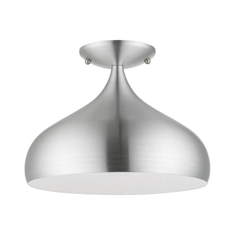 Livex Lighting Amador 1 - Light Semi-Flush Mount in  Brushed Aluminum