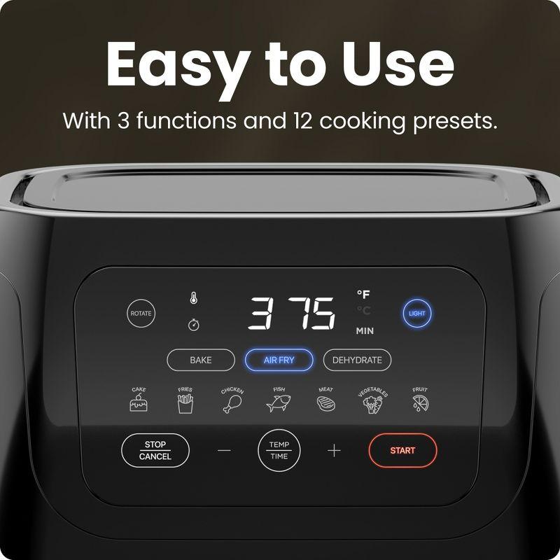 Chefman Multifunctional Digital 10 Qt. Air Fryer+ Rotisserie, Fry, Roast & Bake, 17 Presets - Black