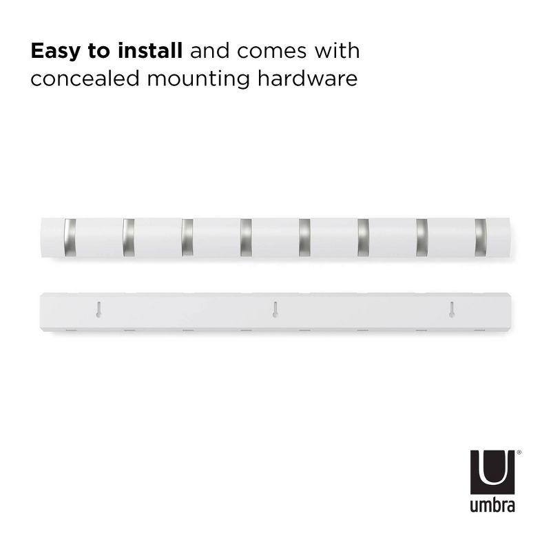 Umbra Flip 8 Sleek White Hardwood Wall Hook