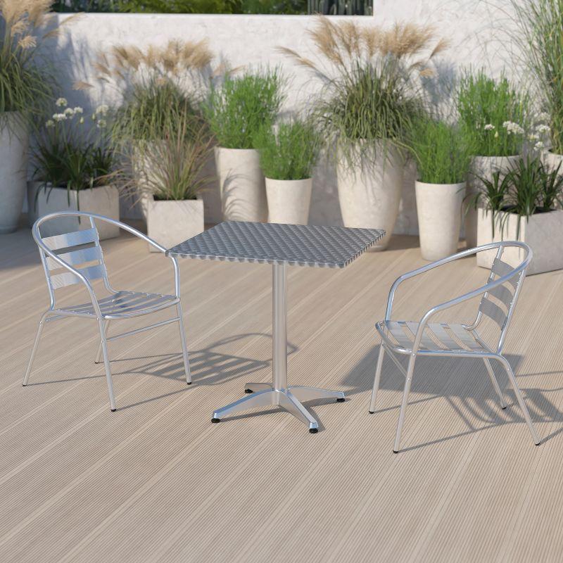 Flash Furniture Mellie 27.5'' Square Aluminum Indoor-Outdoor Table with Base