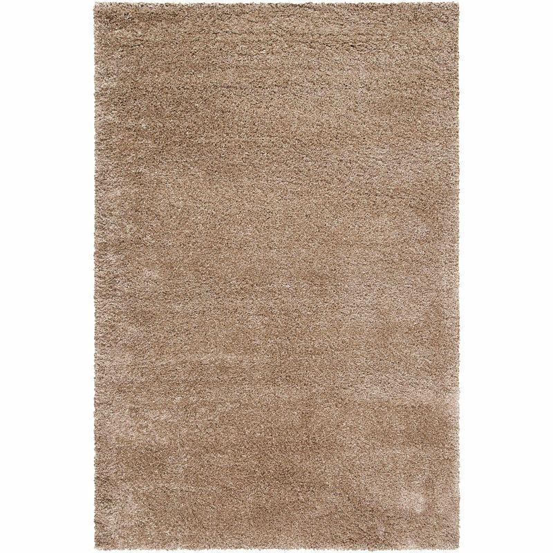 Dark Beige Reversible Rectangular Shag Area Rug