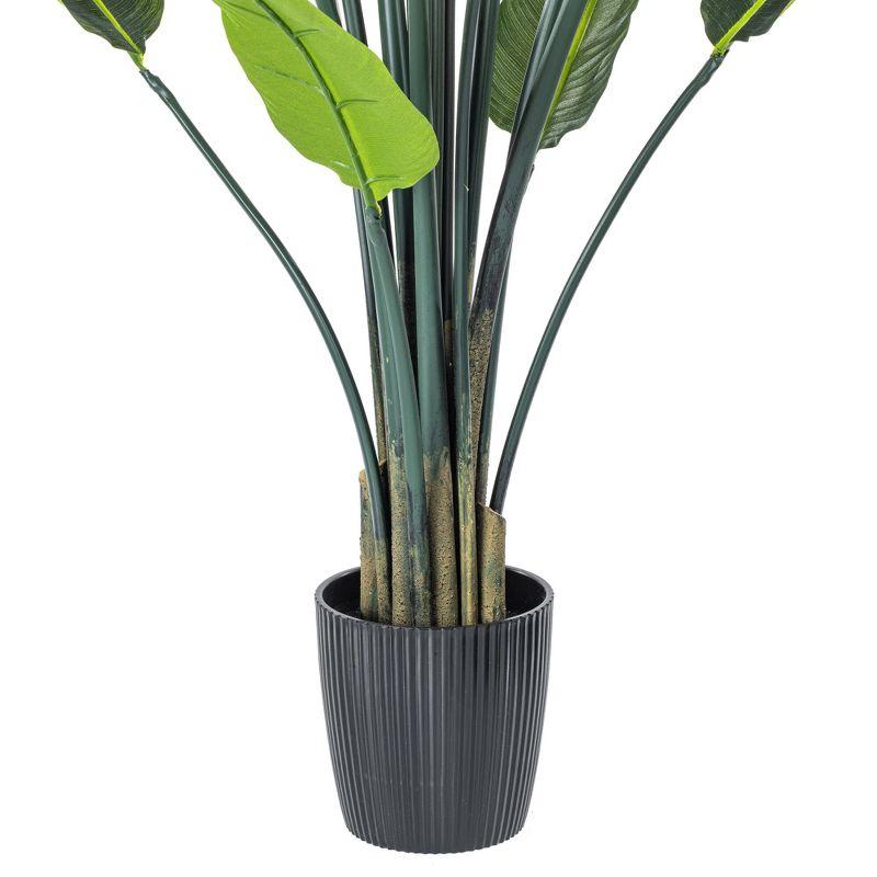 Vickerman Artificial Potted Bird of Paradise Palm Tree