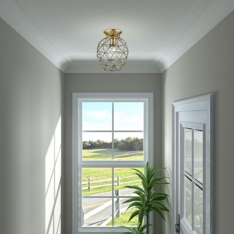 Livex Lighting Geometrix 1 - Light Flush Mount in  Antique Brass