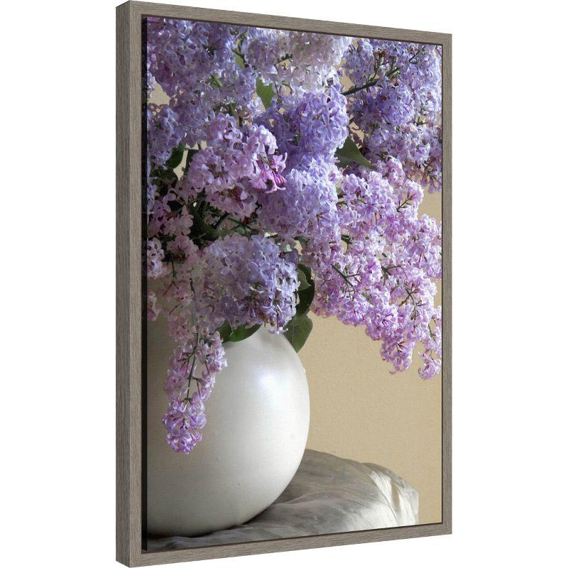 Amanti Art Lilac flowers in White Vase by Anna Miller Danita Delimont Canvas Wall Art Print Framed 16 x 23-in.