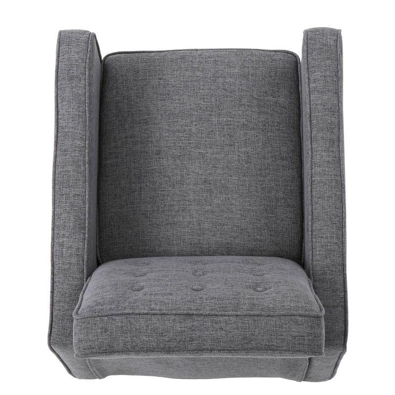 Mervynn Mid-Century Recliner Gray - Christopher Knight Home: Button Tufted, Beech Wood Legs