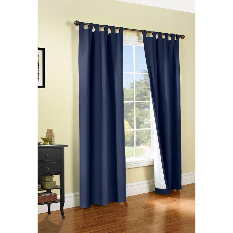 Navy Cotton Tab Top Room-Darkening Drape Panels, 40 x 72 inches