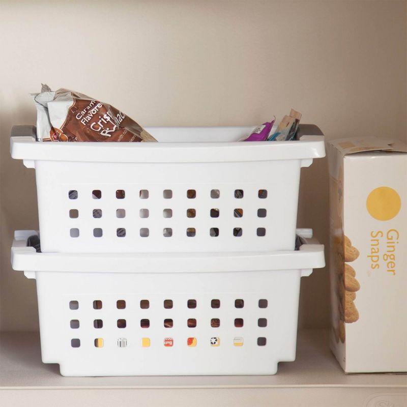 Sterilite 8-Pack White Plastic Ventilated Storage Baskets