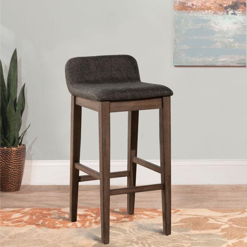 Renmark Brushed Gray Adjustable Wood Counter Stool