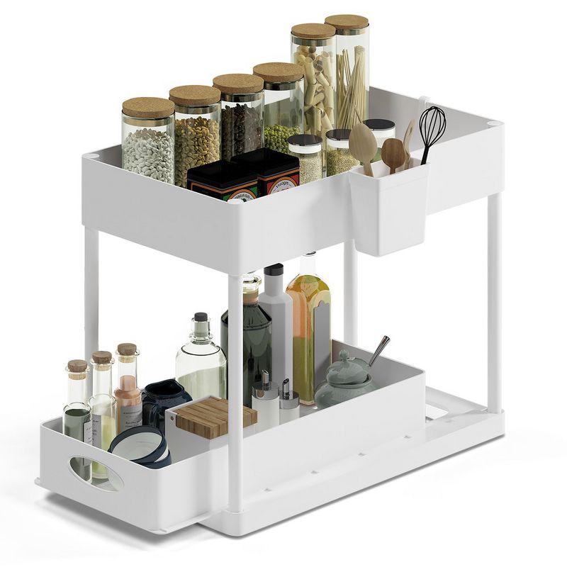 StorageBud 2-Tier Under Sink Organizer and Storage with Sliding Drawer