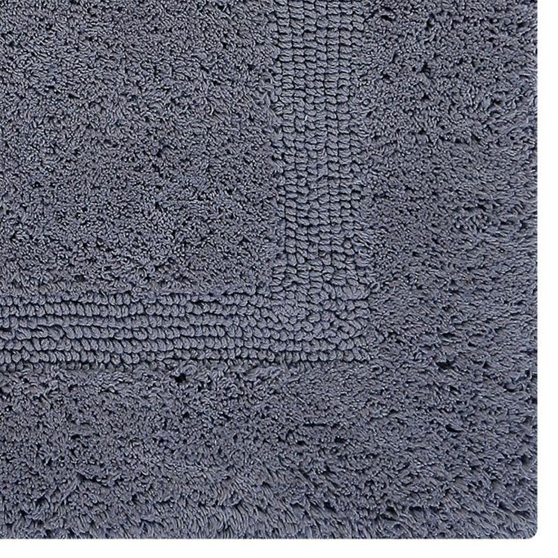 Better Trends Lux 100% Cotton Tufted Solid Reversible Bath Rug Set 3 PC (20" x 20" | 21" x 34" | 20" x 60") - Gray