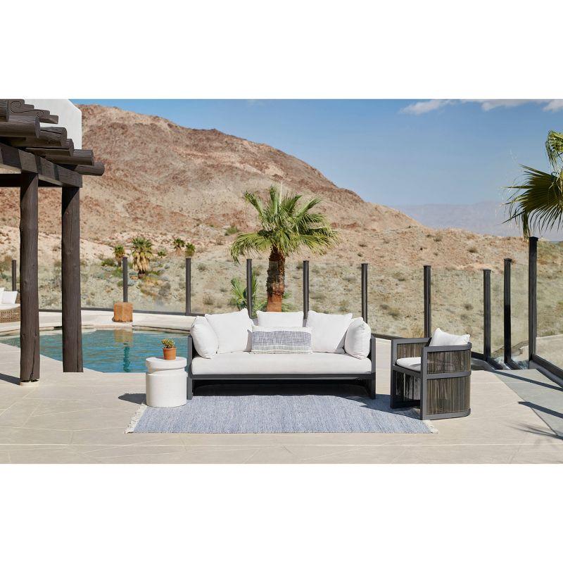Momeni 8'x10' Cove Solid Performance Handwoven Indoor/Outdoor Area Rug Silver: Abstract Rectangle, Low Pile, Recycled PET