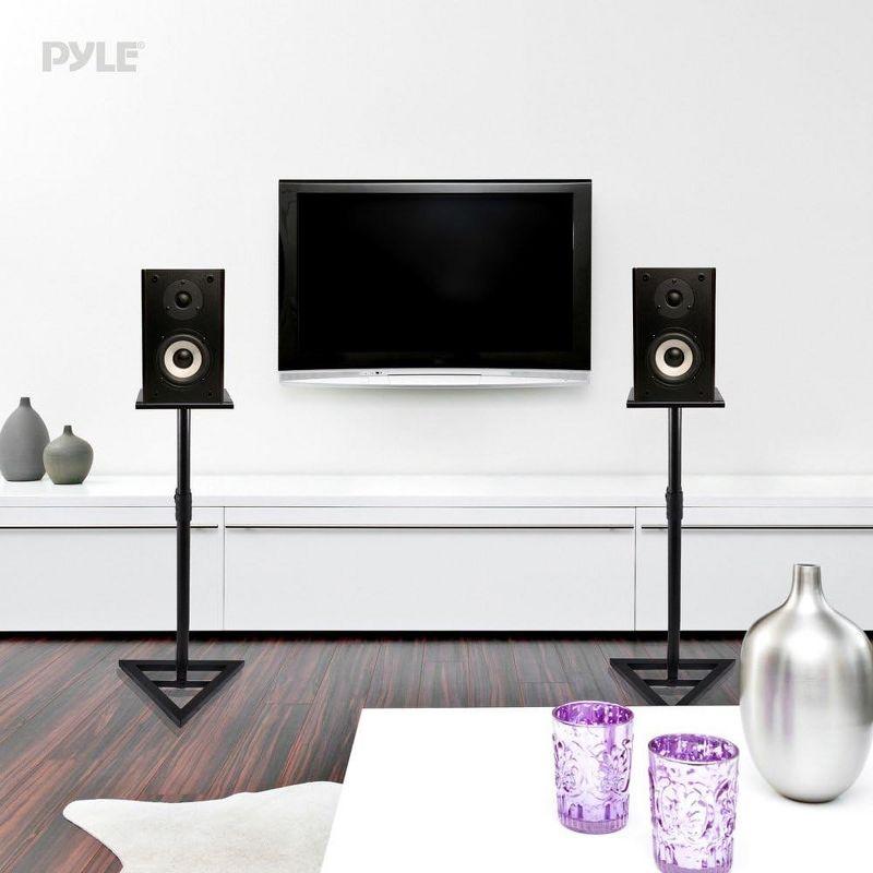 Pyle Speaker Stand Pair of Sound Play 1 and 3 Holder - Black