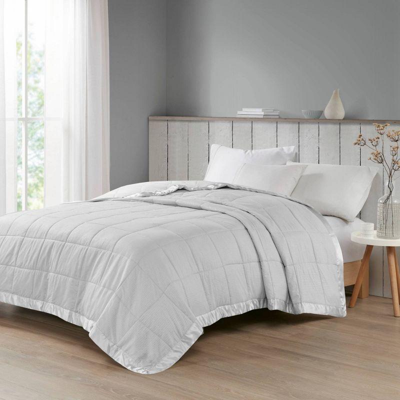 Madison Park Cambria Oversized Down Alternative Blanket with Satin Trim