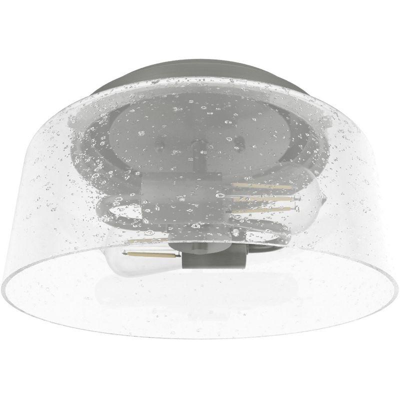 2-Light Hartland Seeded Glass Flush Mount Ceiling Light Fixture - Hunter Fan