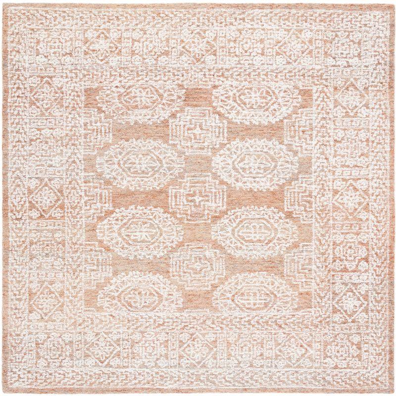 Metro MET803 Hand Tufted Indoor Area Rug - Natural/Rust - 6'x6' - Safavieh