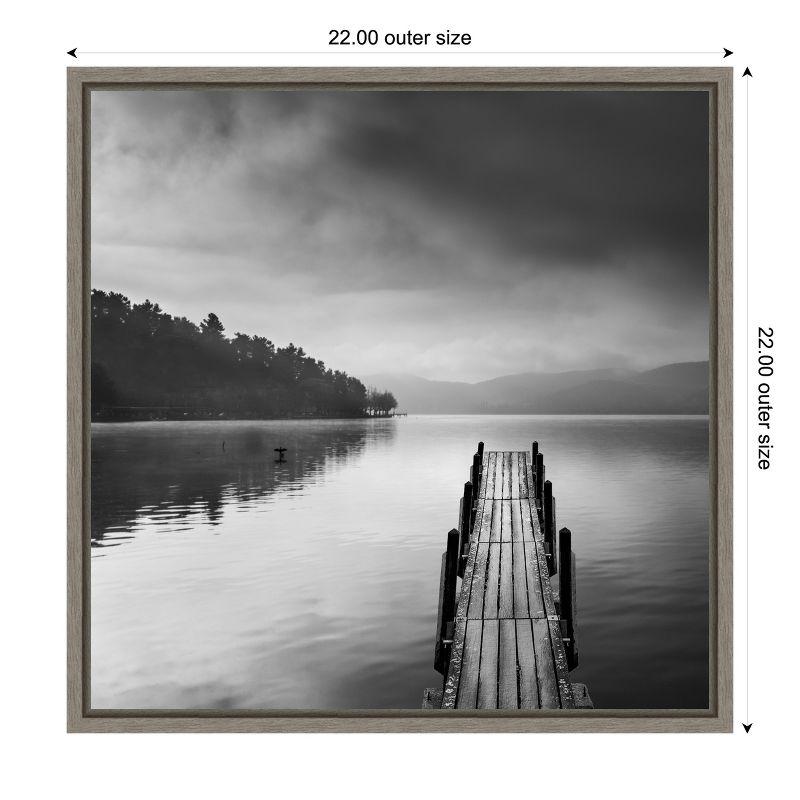 Amanti Art Lake view with Pier II by George Digalakis Canvas Wall Art Print Framed 22-in. x 22-in.