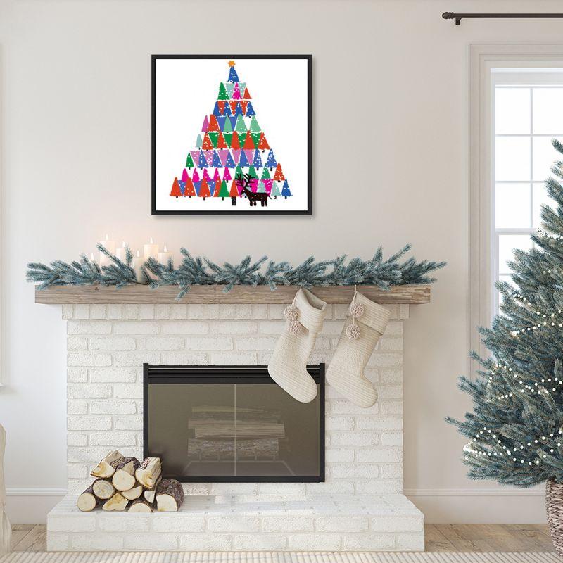 Amanti Art Christmas Tree by Jenny Frean Canvas Wall Art Print Framed 30-in. W x 30-in. H.