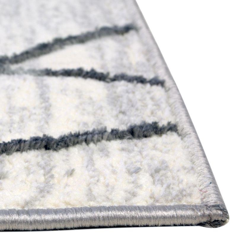 Unique Loom 3' 0 x 10' 0 Runner White Matrix Trellis Geometric Area Rug