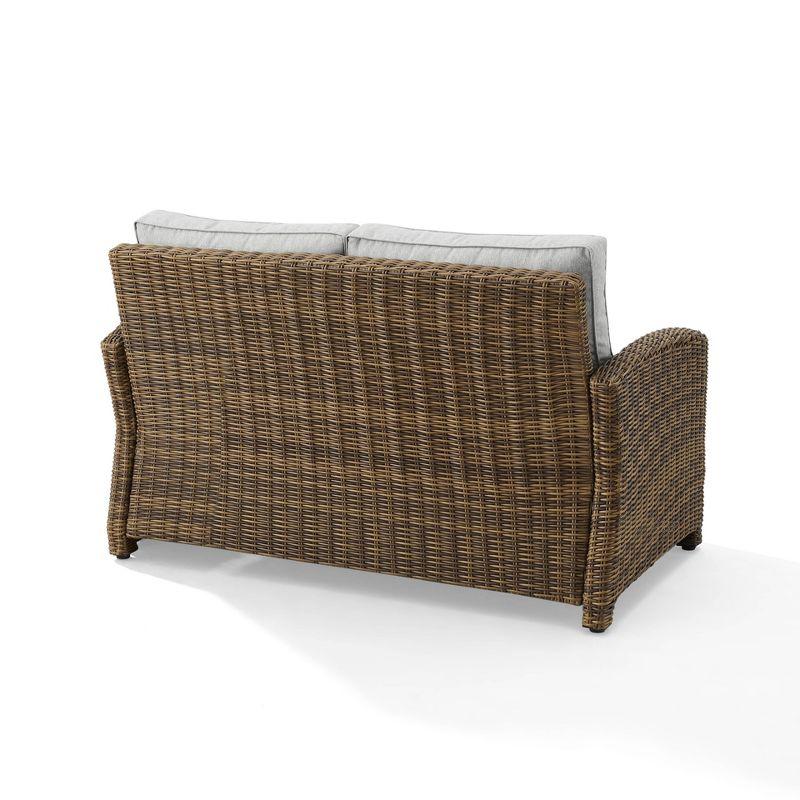 Bradenton Outdoor Wicker Loveseat: Steel Frame, Moisture-Resistant Cushions - Crosley
