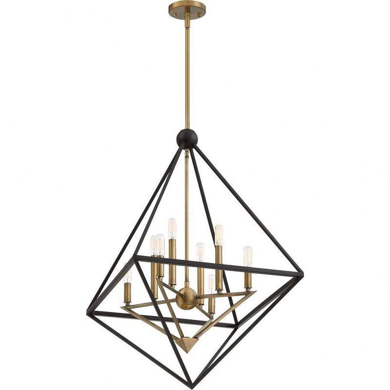 Western Bronze and Brass 8-Light Diamond Frame Chandelier