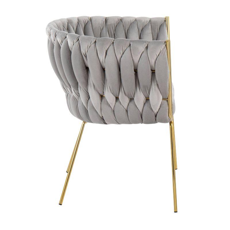 Elegant Silver Velvet Barrel Accent Chair with Metal Base