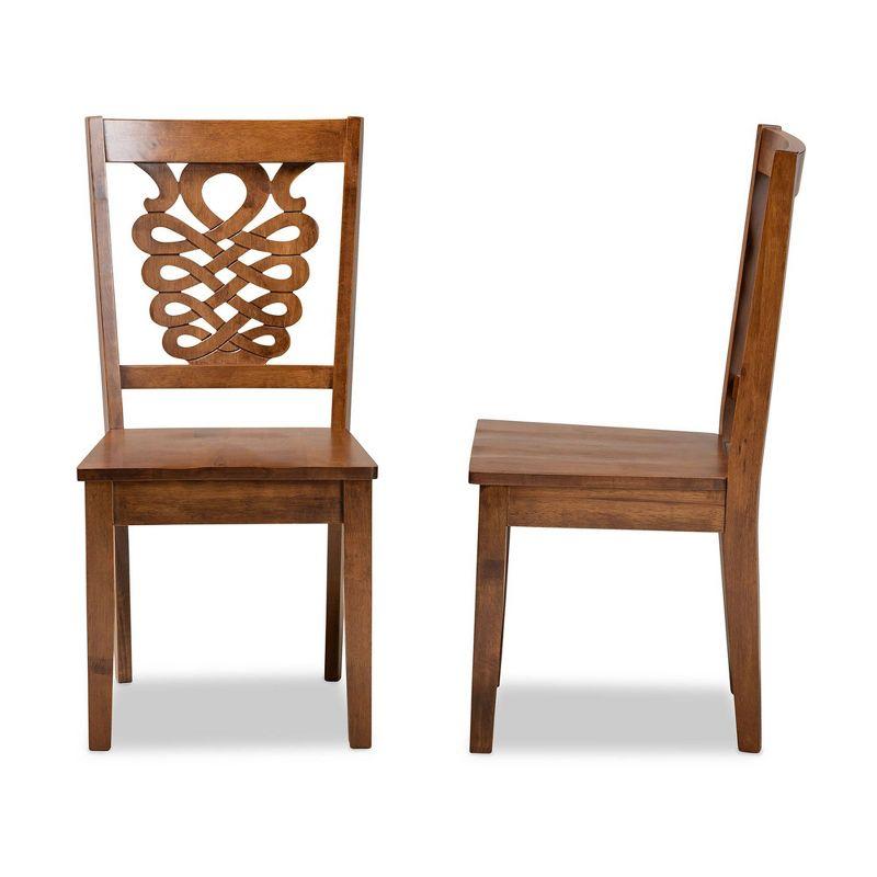 2pc Gervais Wood Dining Chair Set Brown - Baxton Studio